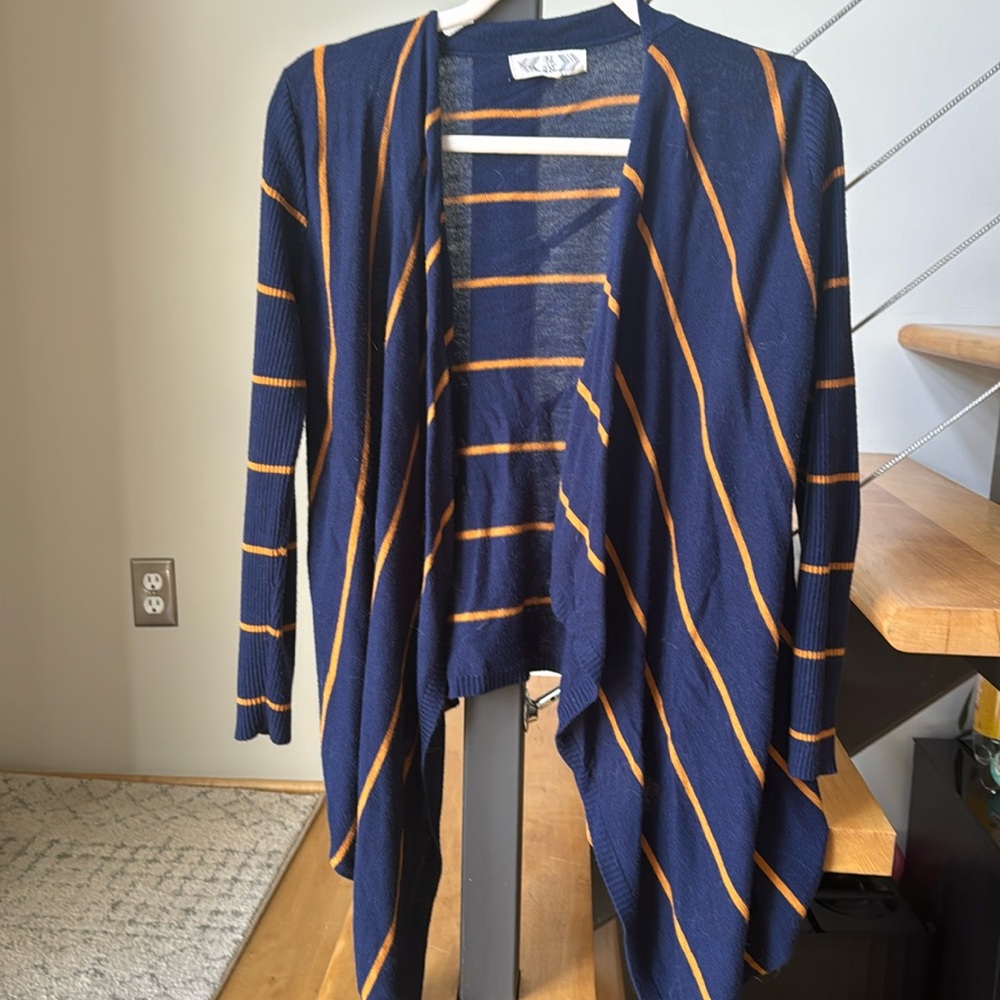 Navy and burnt yellow cardigan